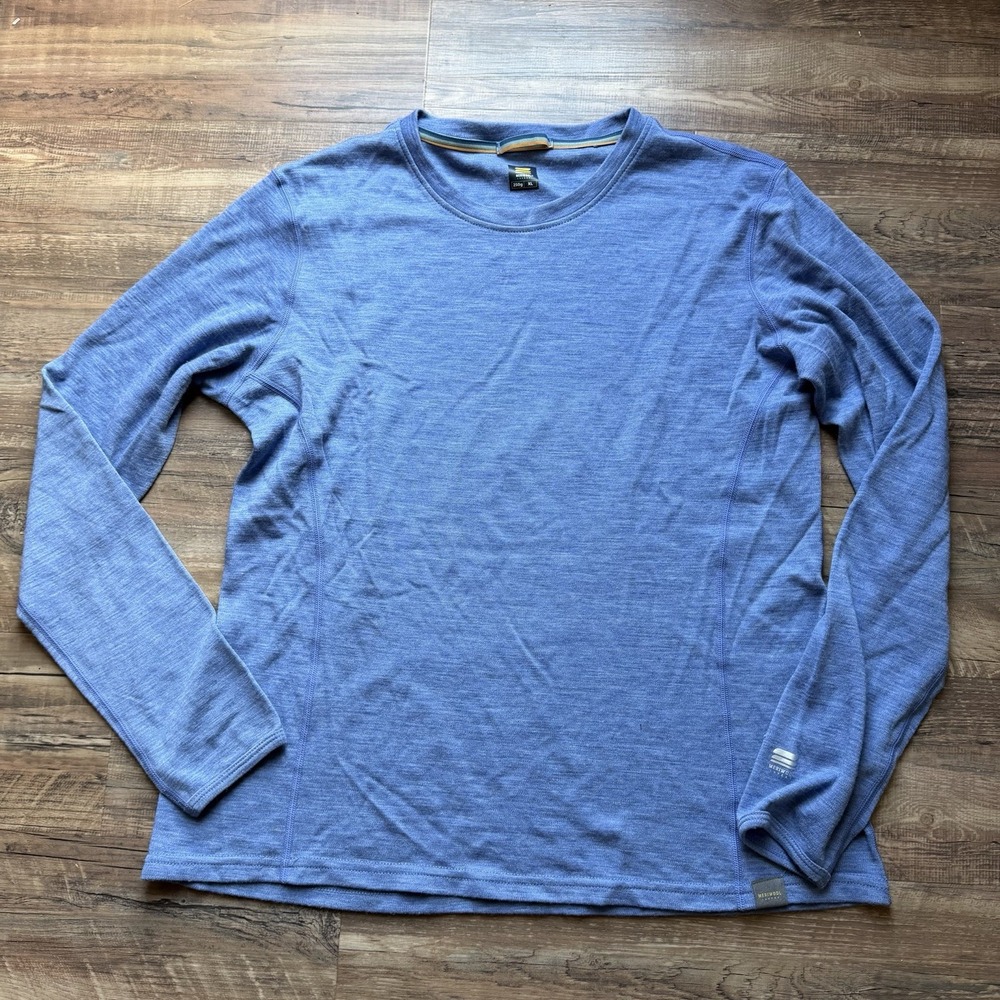 Meriwool Superfine Wool Base Layer Shirt Womens 250g XL Sky Blue Long Sleeve